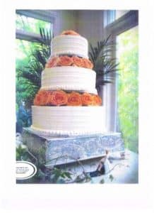 3 Tiered Wedding Cake with Roses