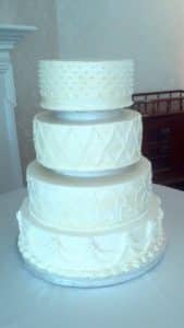 4 Tiered White Wedding Cake