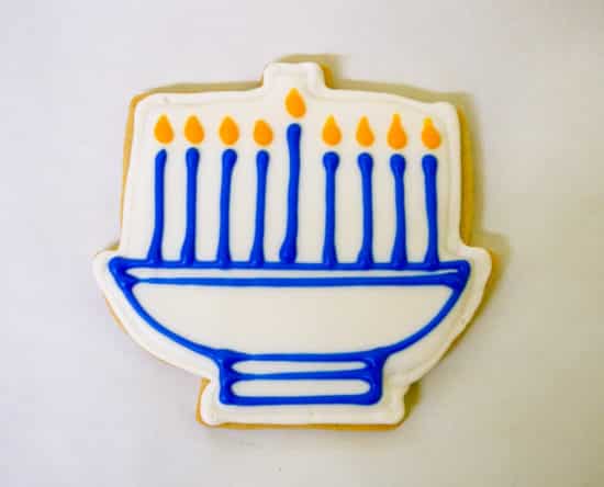 Royal Iced Menorah Cookie