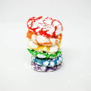 Pride Crinkle Cookies Stacked