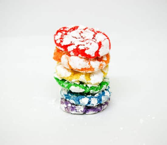 Pride Crinkle Cookies Stacked