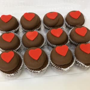 Fudge Hearts Dozen Mini Cupcakes