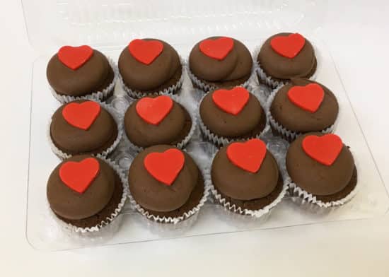 Fudge Hearts Dozen Mini Cupcakes
