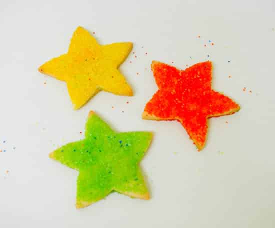 Small Star Sanding Sugar Cookies