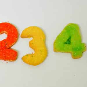 Colorful Number Sugar Cookies