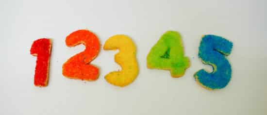 Colorful Number Sugar Cookies