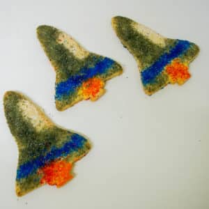 Space Ship Sanding Sugar Cookies