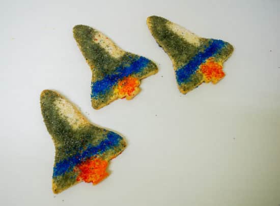 Space Ship Sanding Sugar Cookies