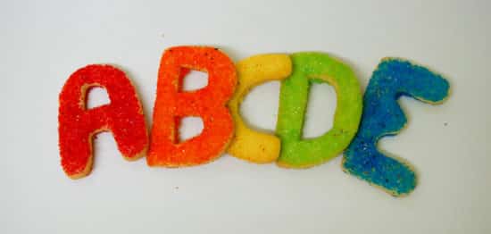 Colorful Alphabet Sanding Sugar Cookies