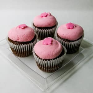 Pomegranate Pink Fudge Cupcakes
