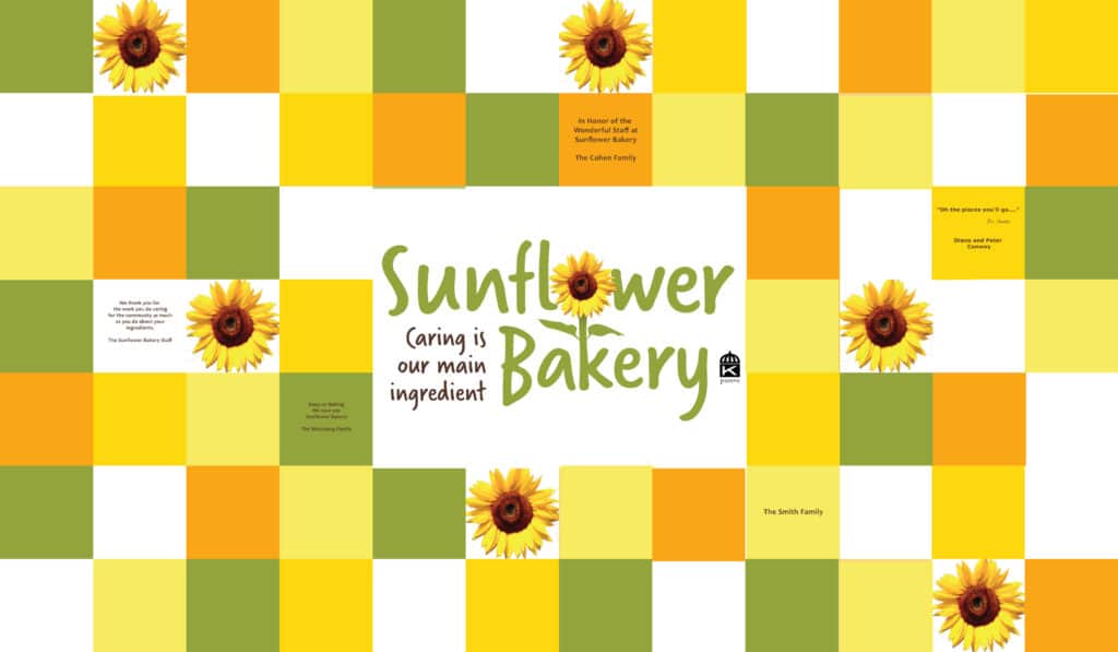 Sunflower Bakery Donor Wall Mock-up
