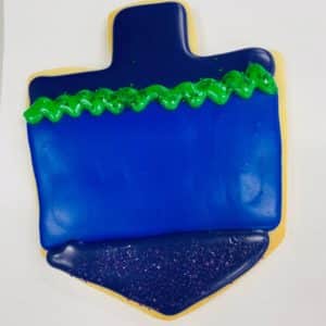 Royal Iced Dreidel Cookie