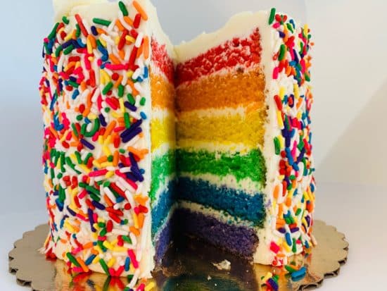 Cut Rainbow Cake