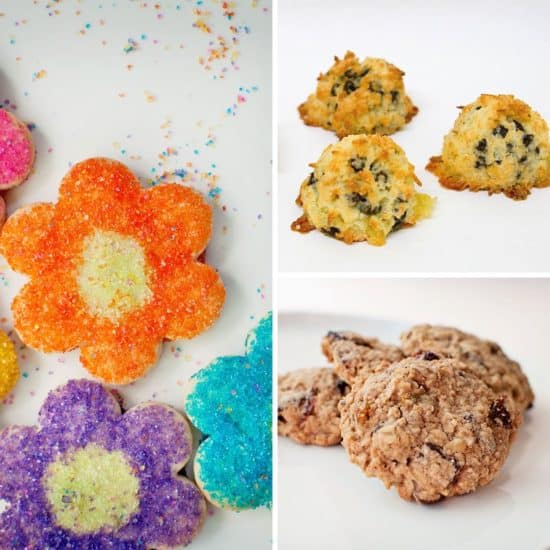 Gluten-Free Sunflowers, Chocolate Chip Coconut Macaroons, and Trail Mix Cookies