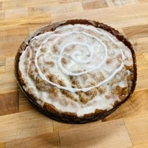 Honey Bun Coffee Cake on a wooden countertop