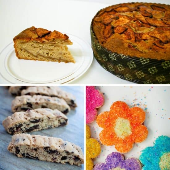 Sunflower Classics for shipping: apple cake, combo mandel, sunflower sugar cookies