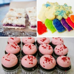 Raspberry Crumb Bars, Winter Sugar Cookies, and Peppermint Fudge Cupcakes