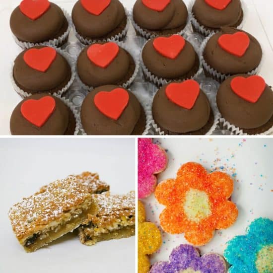 Fudge Heart Cupcakes, Millionaire Bars, and Gluten-free Sunflower Cookies