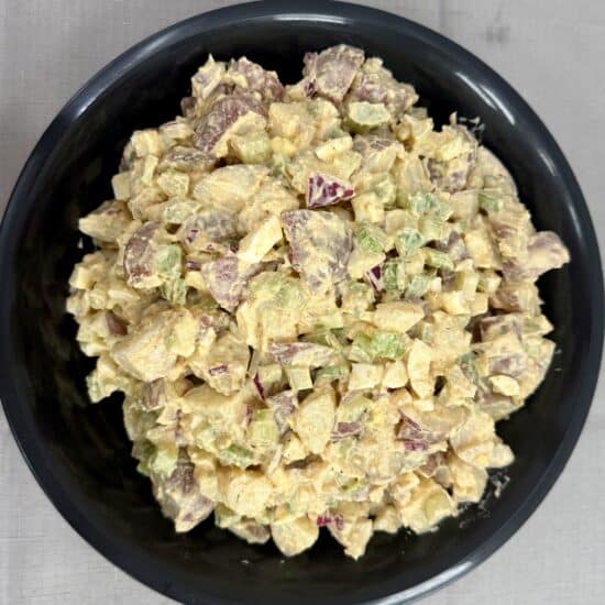 Potato salad in a bowl.