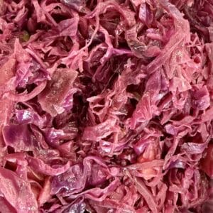 Red Wine Braised Cabbage and Apples (V, GF, NF)